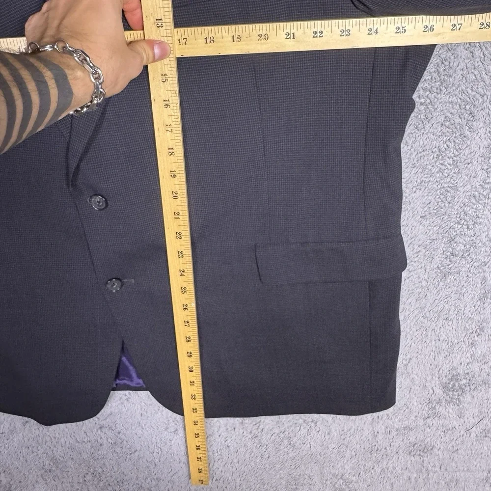 Jack Victor Sport Coat Men 52L Reflex Stretch Wool Lennox CT Micro Check Blazer